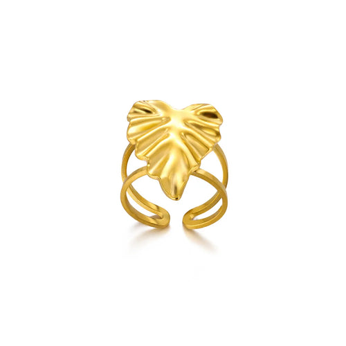 Exaggerated Butterfly Stainless Steel Ring For Women Heart Flower