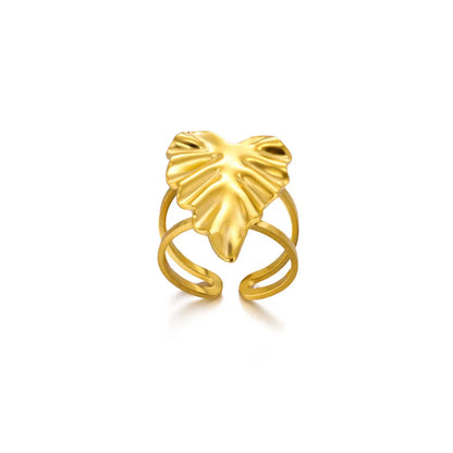 Exaggerated Butterfly Stainless Steel Ring For Women Heart Flower