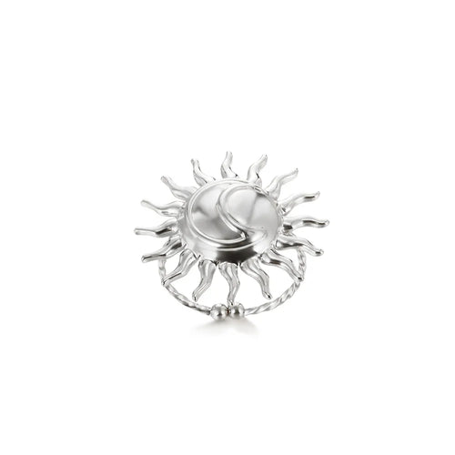 Exaggerated Butterfly Stainless Steel Ring For Women Heart Flower