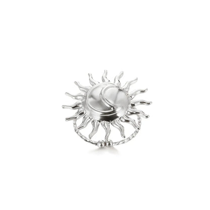 Exaggerated Butterfly Stainless Steel Ring For Women Heart Flower