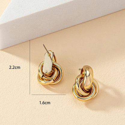 Obega Gold SIlver Color Knot Hoop Earring For Women Shiny Plating