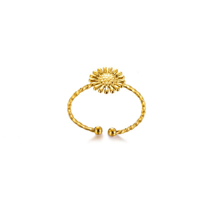Exaggerated Butterfly Stainless Steel Ring For Women Heart Flower