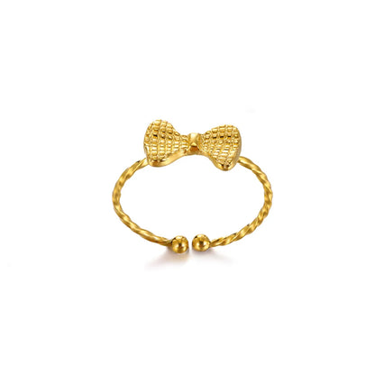 Exaggerated Butterfly Stainless Steel Ring For Women Heart Flower